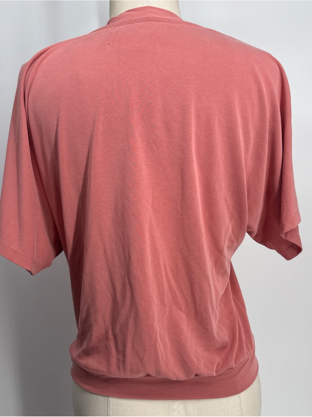 Deep V Surplice Short Sleeve Top in Dusty Rose - Picture 2 of 4
